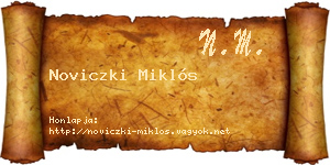 Noviczki Miklós névjegykártya
