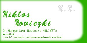 miklos noviczki business card